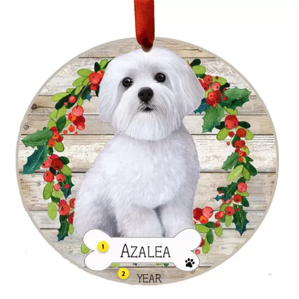 Flash Sale E & S Imports Personalized Maltese Ornament