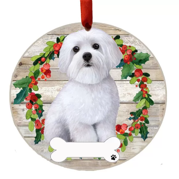 Flash Sale E & S Imports Personalized Maltese Ornament