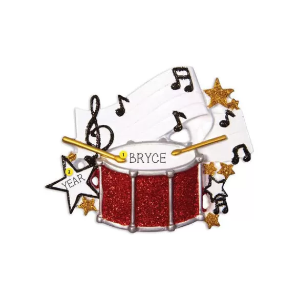 Best Personalized Marching Snare Drum Ornament Music