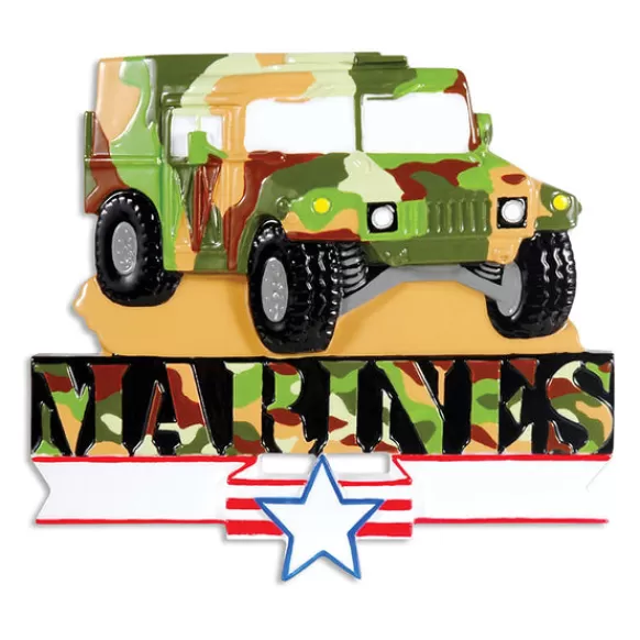 Hot Personalized Marine Humvee Ornament Military & Patriotic