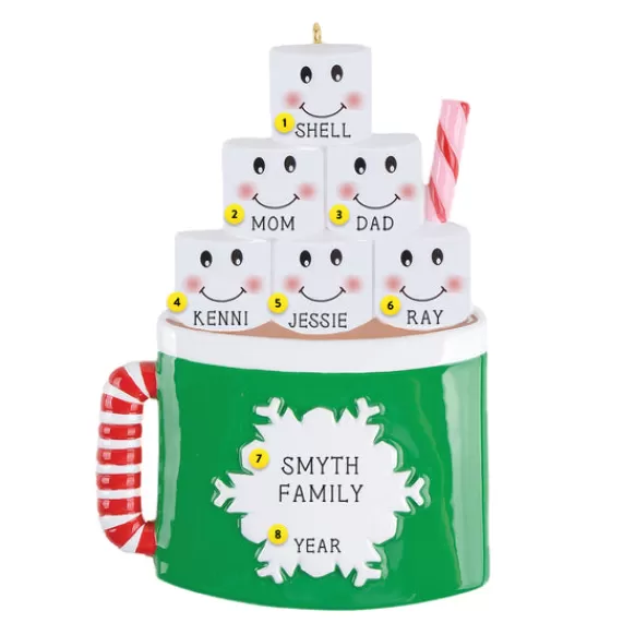 Best Rudolph & Me Personalized Marshmallow Mug Family Of 6 Ornament