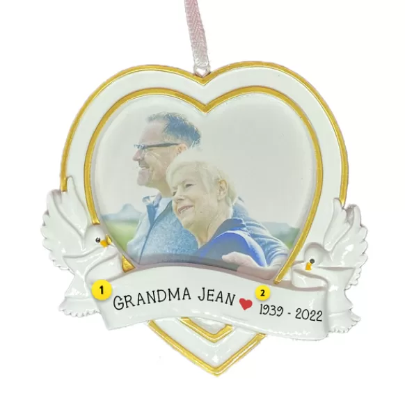 Shop Personalized Memorial Heart Photo Frame Ornament Memorial