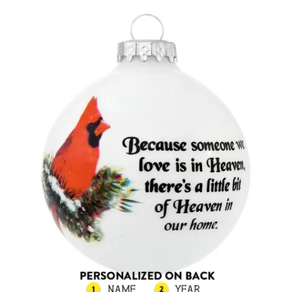 Hot Personalized Memorial With Cardinal Glass Ornament Memorial