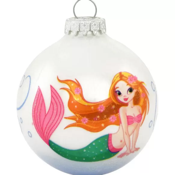 Clearance Personalized Mermaid Glass Ornament Kids