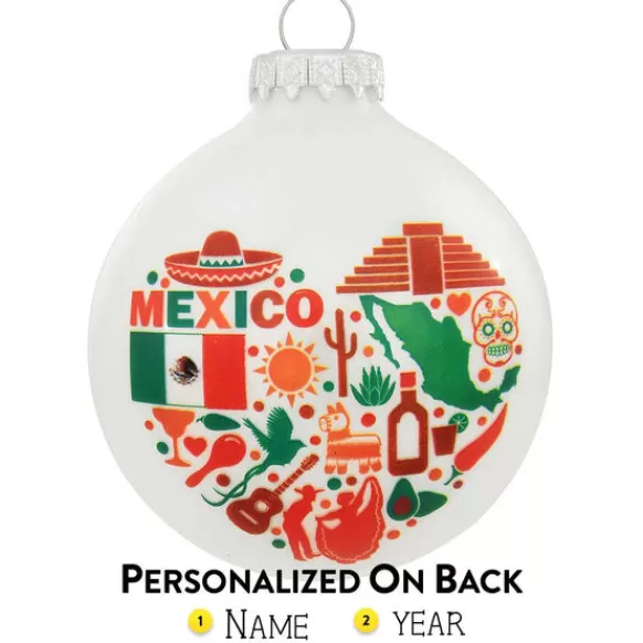 Cheap Bronners Personalized Mexican Icons Glass Bulb Ornament