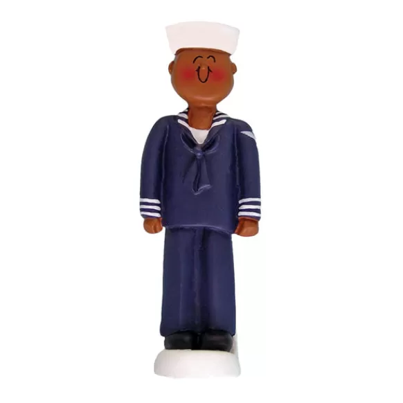 Discount Personalized Military Ornament - Navy, African-American Male Military & Patriotic