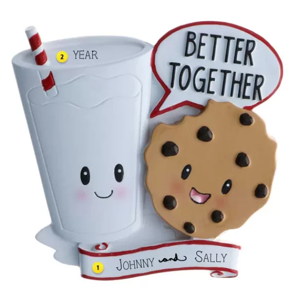 Clearance Personalized Milk And Cookies Couple Ornament Friends