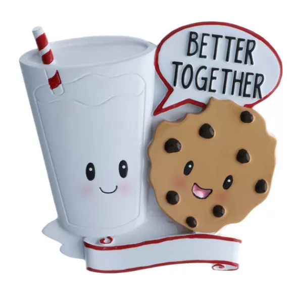 Clearance Personalized Milk And Cookies Couple Ornament Friends