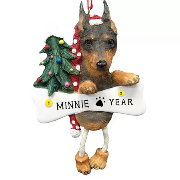 Outlet E & S Imports Personalized Miniature Pinscher Dog Ornament