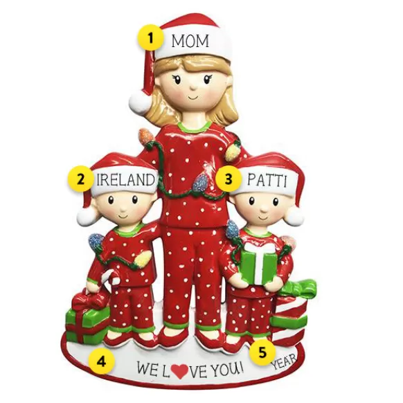 Clearance Personalized Mom With 2 Children Ornament Family Members