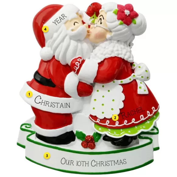 Sale PolarX Personalized Mr. & Mrs. Claus Kissing Ornament