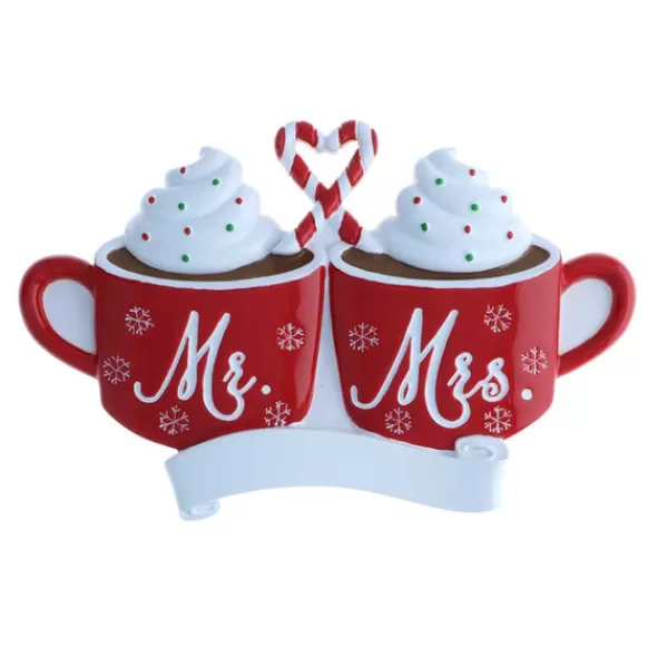 Best Sale Personalized Mr. & Mrs. Hot Cocoa Ornament Engaged, Wedding, & Anniversary