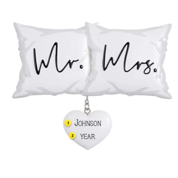 Shop Personalized Mr. & Mrs. Pillows Ornament Engaged, Wedding, & Anniversary