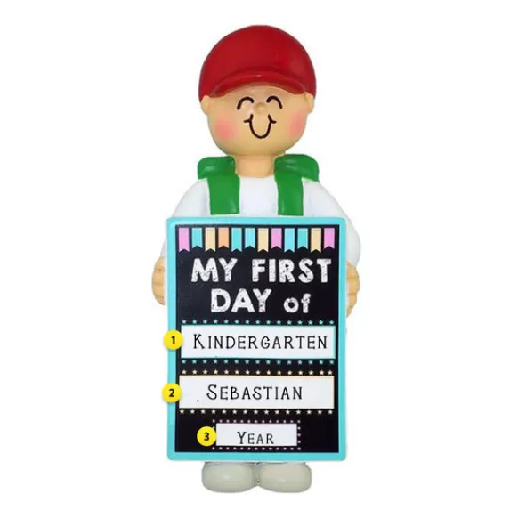 Best Sale Personalized My 1St Day Of School Ornament - Male School Days