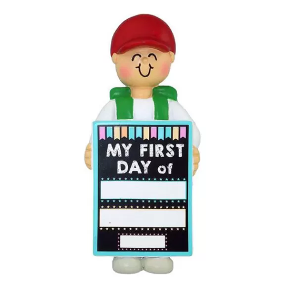 Best Sale Personalized My 1St Day Of School Ornament - Male School Days