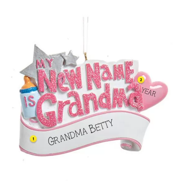 Best Sale Personalized "My New Name Is Grandma" Ornament Family Members