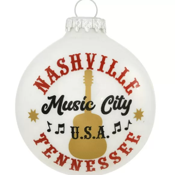 Cheap Bronners Personalized Nashville "Music City" Glass Bulb Ornament