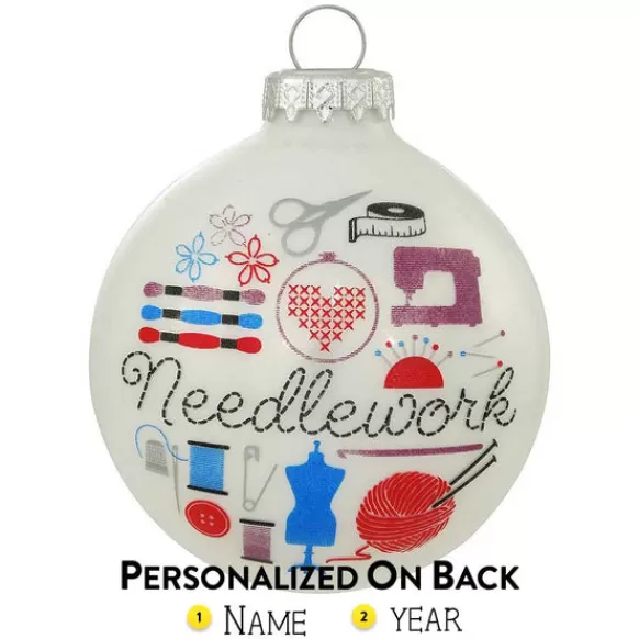 Best Sale Personalized Needlework Glass Bulb Ornament Hobbies & Activities