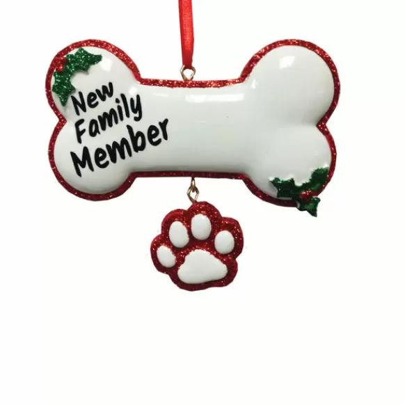 Clearance Kurt Adler Personalized New Family Member Dog Bone Ornament