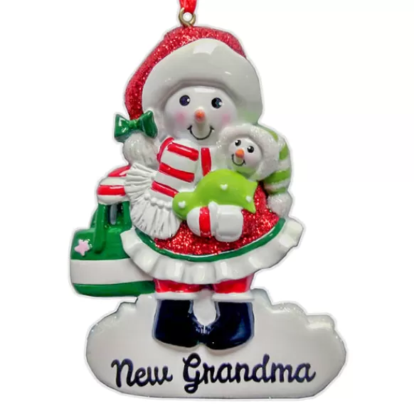 Best Sale Personalized New Grandma Snowman Ornament Family Members