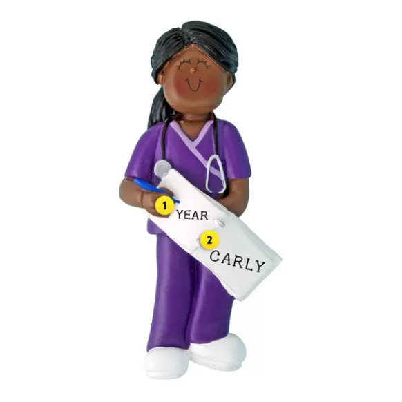 Best Ornament Central Personalized Nurse Ornament - African-American Female