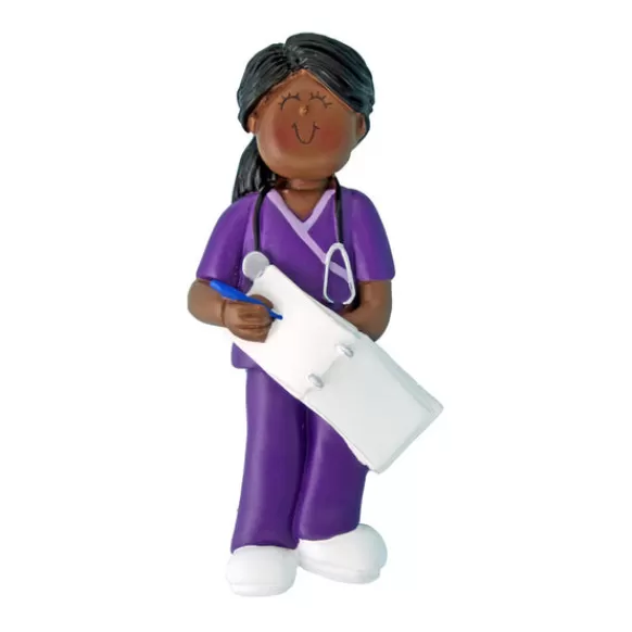 Best Ornament Central Personalized Nurse Ornament - African-American Female