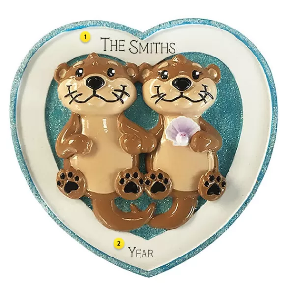 Best Sale Personalized Otter Couple Ornament Couples