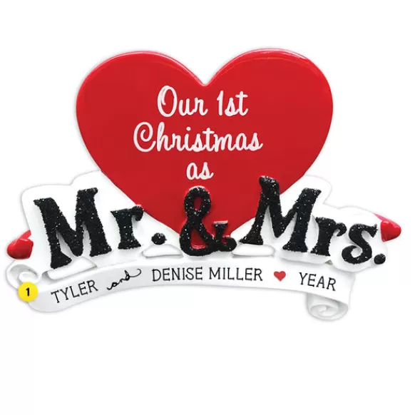 Flash Sale Personalized Our 1St Christmas As Mr. & Mrs. Ornament Engaged, Wedding, & Anniversary