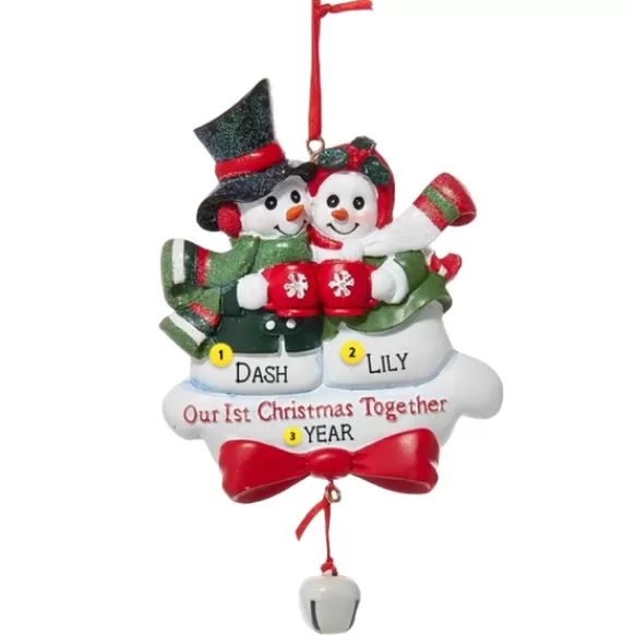 New Personalized Our 1St Christmas Together Snowman Ornament Couples