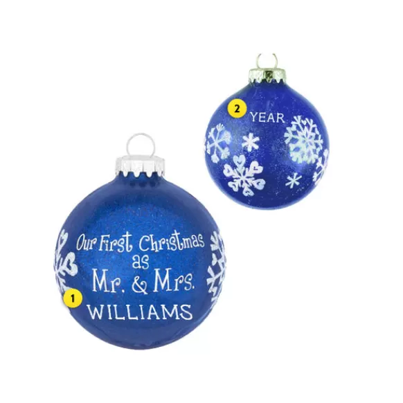 Best Sale Personalized Our First Christmas As Mr. & Mrs. Ornament Engaged, Wedding, & Anniversary