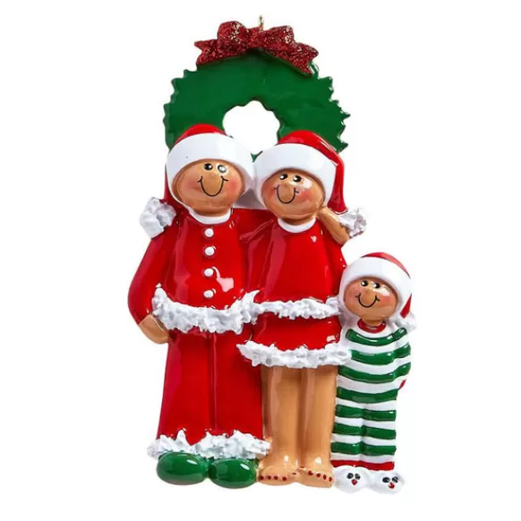 Best Rudolph & Me Personalized Pajama Family Of 3 African American Ornament