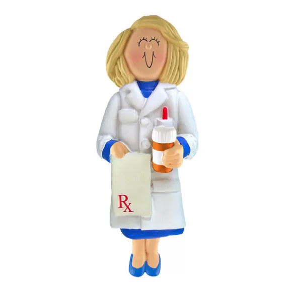 Store Ornament Central Personalized Pharmacist Ornament - Female, Blonde Hair