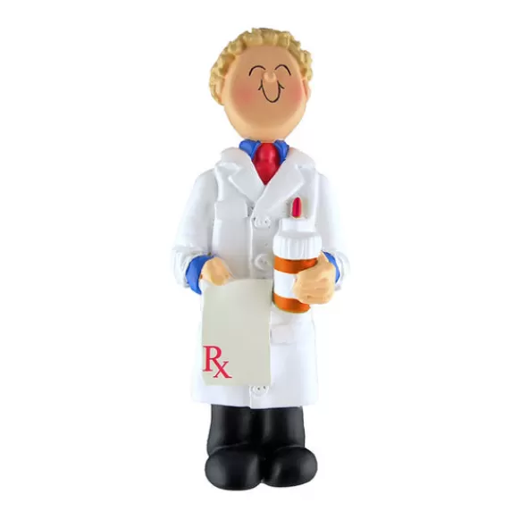 Store Ornament Central Personalized Pharmacist Ornament - Male, Blonde Hair