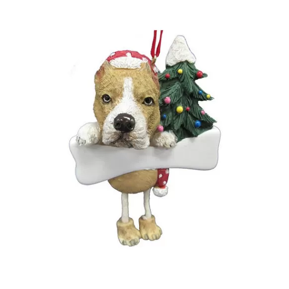 Outlet E & S Imports Personalized Pit Bull Dog Ornament Brindle