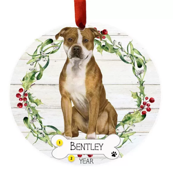 Cheap E & S Imports Personalized Pit Bull Ornament - Full Body