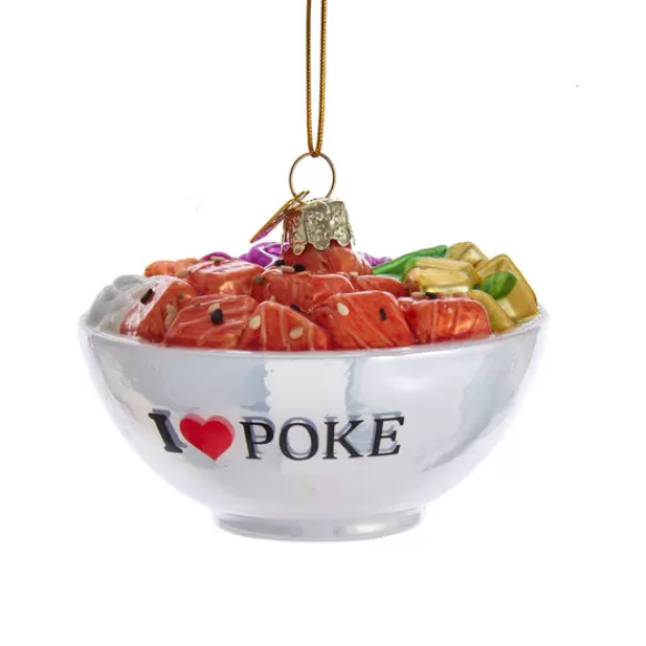 Cheap Kurt Adler Personalized Poke Bowl Glass Ornament