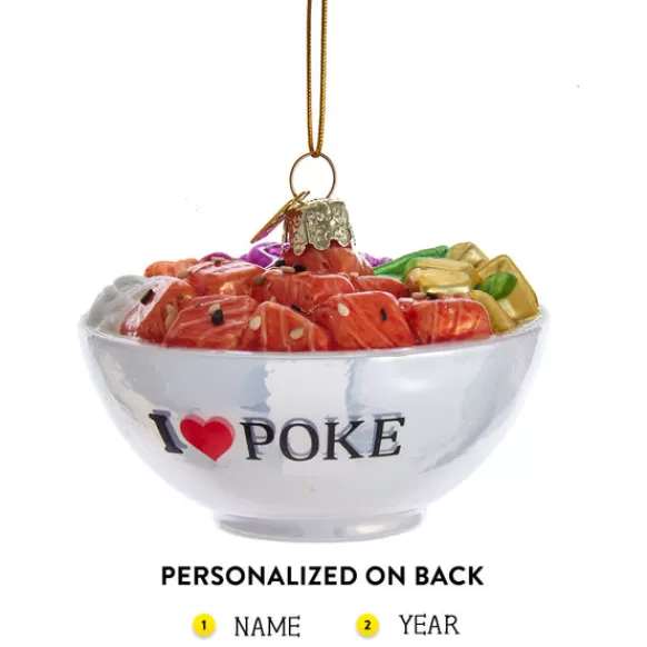 Cheap Kurt Adler Personalized Poke Bowl Glass Ornament