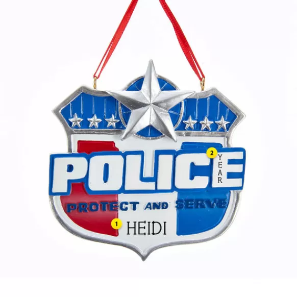 Cheap Kurt Adler Personalized Police Protect And Serve Ornament