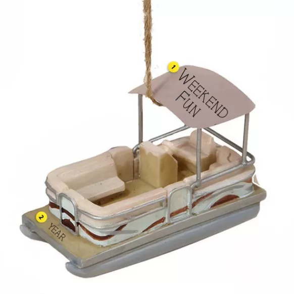 Best Sale Kurt Adler Personalized Pontoon Boat Ornament