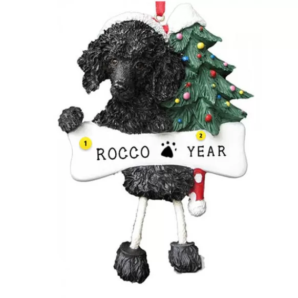 New E & S Imports Personalized Poodle Dog Ornament - Black