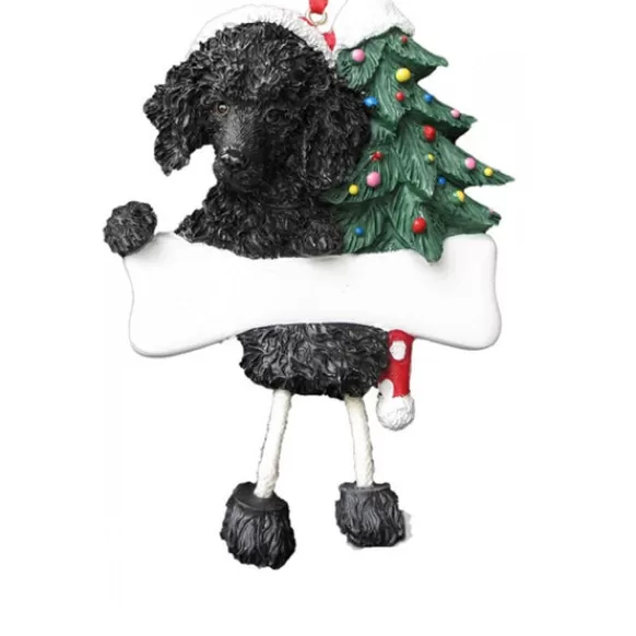 New E & S Imports Personalized Poodle Dog Ornament - Black