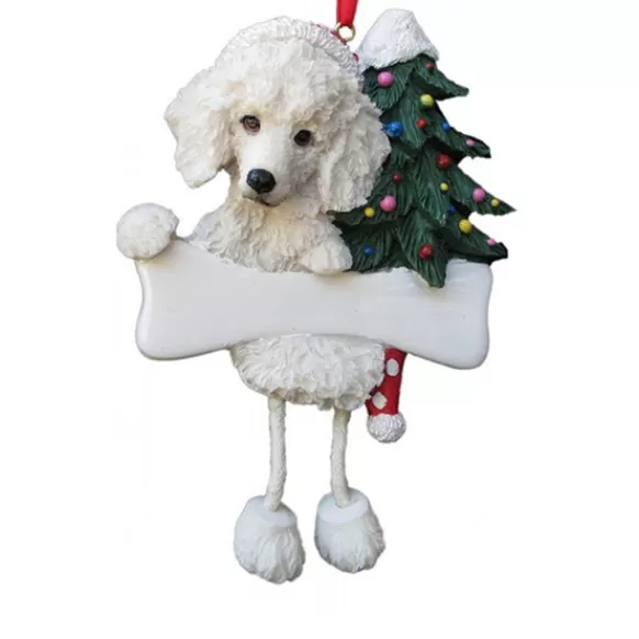 Best Sale E & S Imports Personalized Poodle Dog Ornament White