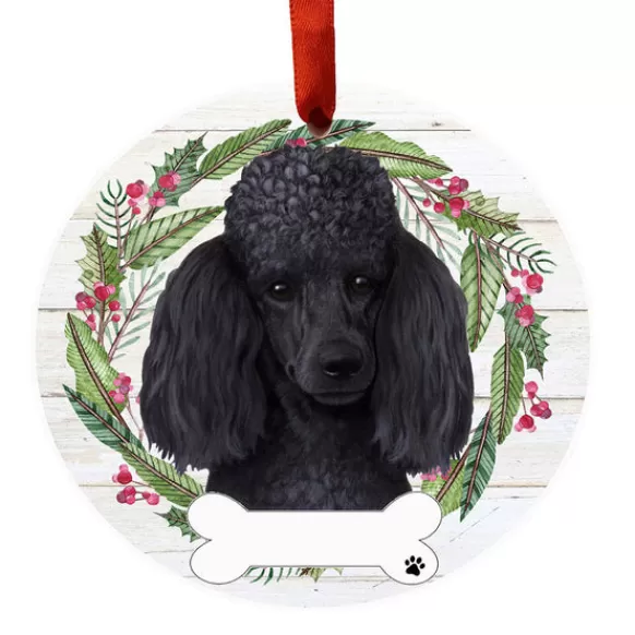 New E & S Imports Personalized Poodle Ornament - Black