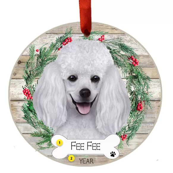 Best E & S Imports Personalized Poodle Ornament - White