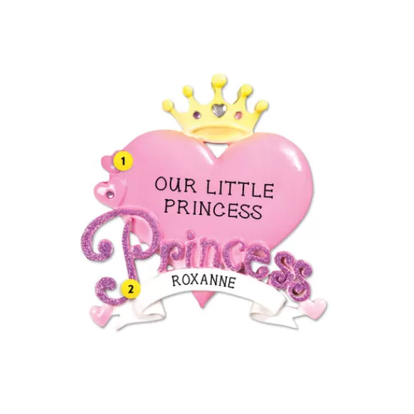 Shop Personalized Princess Heart Crown Ornament Kids