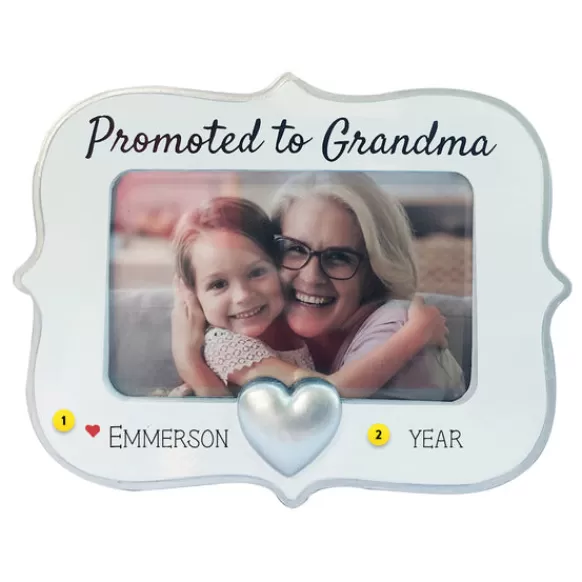 New Personalized Promoted To Grandma Frame Ornament Expecting & New Family