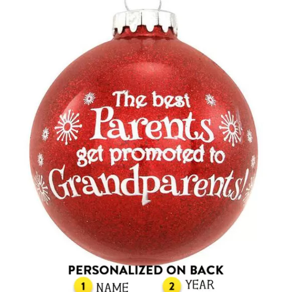 Best Personalized "Promoted To Grandparents" Glass Bulb Ornament Expecting & New Family