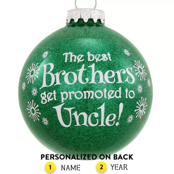 New Personalized "Promoted To Uncle!" Glass Bulb Ornament Expecting & New Family