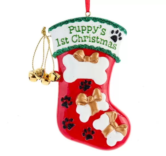 Clearance Kurt Adler Personalized Puppy's 1St Christmas Stocking Ornament