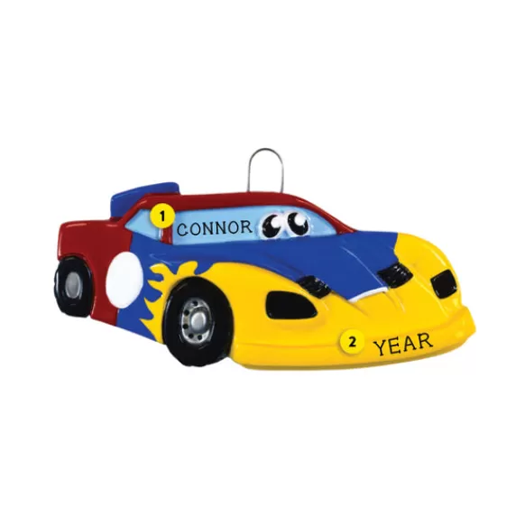 Sale Rudolph & Me Personalized Race Car With Face Ornament